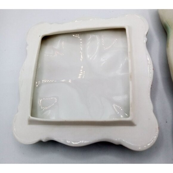 Trinket Box R&S Germany Vintage Pink Roses Green Leaves Jewelry Stamped 5.5 In - Picture 9 of 15